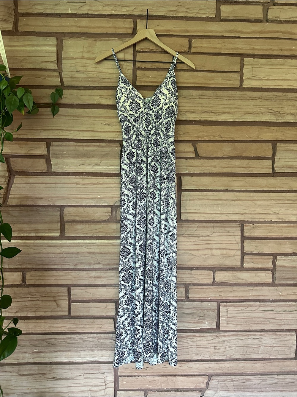 Navy and White Maxi Dress
